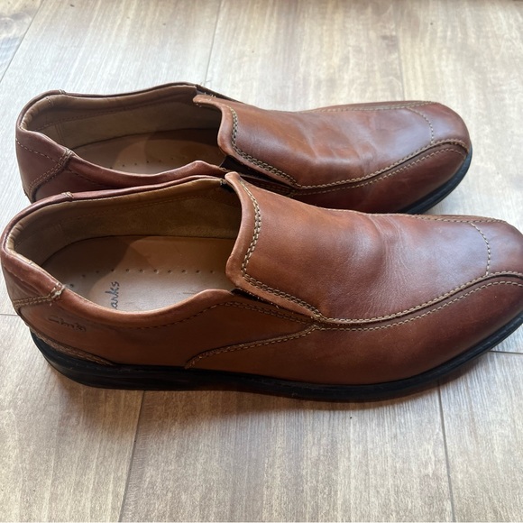 Clarks Other - 🌸 Clark’s Leather Brown Slip On Dress Shoes